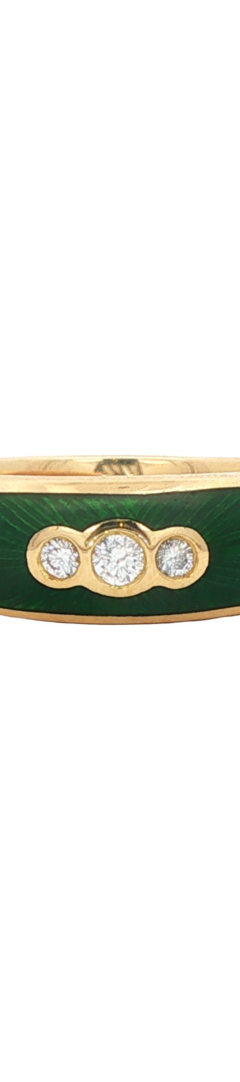 Vintage Fabergé 18K Gold Ring with Enamel and Diamond
